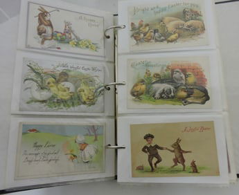 Postcard album with 300 +/- cards,