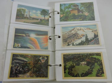 Postcard album with 350 +/- cards,