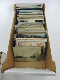 Box of assorted postcards