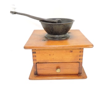 Wooden coffee grinder