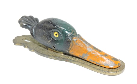 Cast iron mallard duck bill clip,