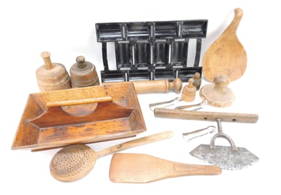 Lot of assorted wood and iron kitchen