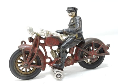 Hubley cast iron cop motorcycle,