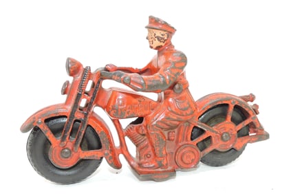 Hubley cast iron 'Patrol' motorcycle,