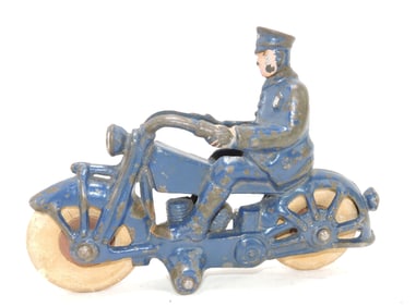 Cast iron 'Cop' motorcycle, 7"
