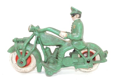 Cast iron 'Cop' motorcycle, 7"