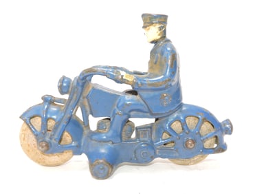 Cast iron 'Cop' motorcycle, 6"