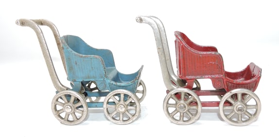 Kilgore cast iron lot of 2 strollers,