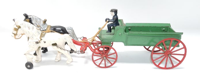 Cast iron horse drawn buckboard