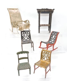 Cast iron doll furniture - 2 rockers,