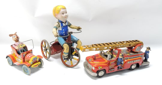 Tin lithograph lot of 3 toys: