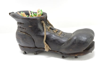 Early hand carved wooden shoe