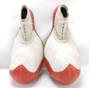 Pair of vintage leather clown shoes