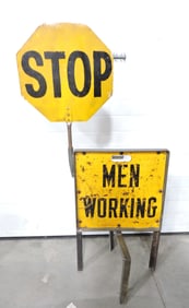 'Men Working' two sided metal sign