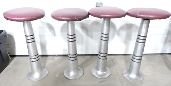 Set of 4 cast aluminum soda fountain