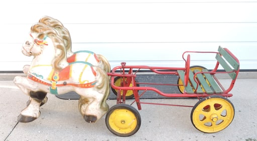 Double Mobo horse drawn pedal cart,