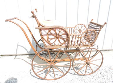 Wooden baby buggy, 50"l