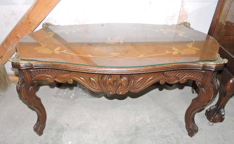Coffee table with inlaid top and