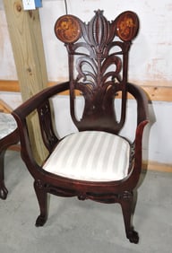 Mahogany parlor chair with inlaid back
