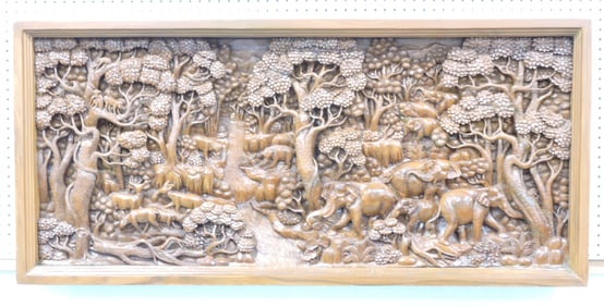 Massive heavily carved wall hanging