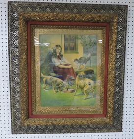 Framed print 'An Interrupted Meal',
