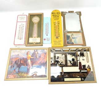 Lot of 7 advertising thermometers -