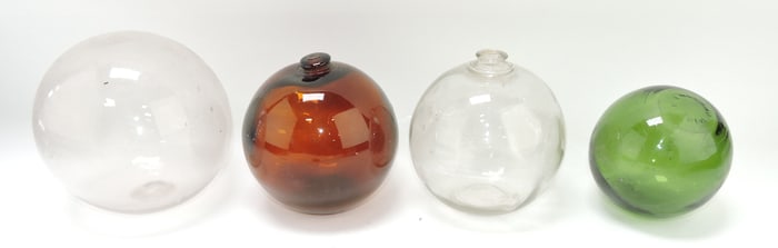 Lot of 4 glass fishing net floats