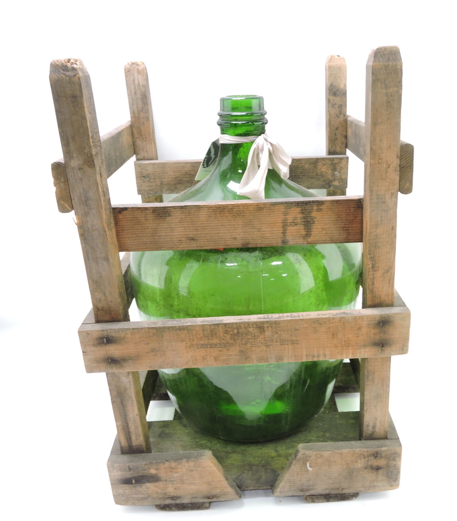 Large green glass carboy bottle in (1 of 1)