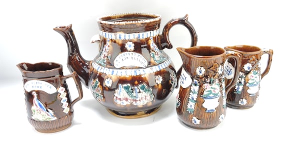 Bargeware lot of 3 pitchers and coffee