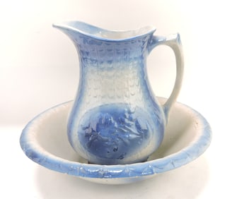 Blue & white salt glaze stoneware