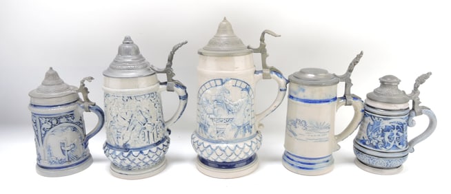 Blue & white salt glaze stoneware