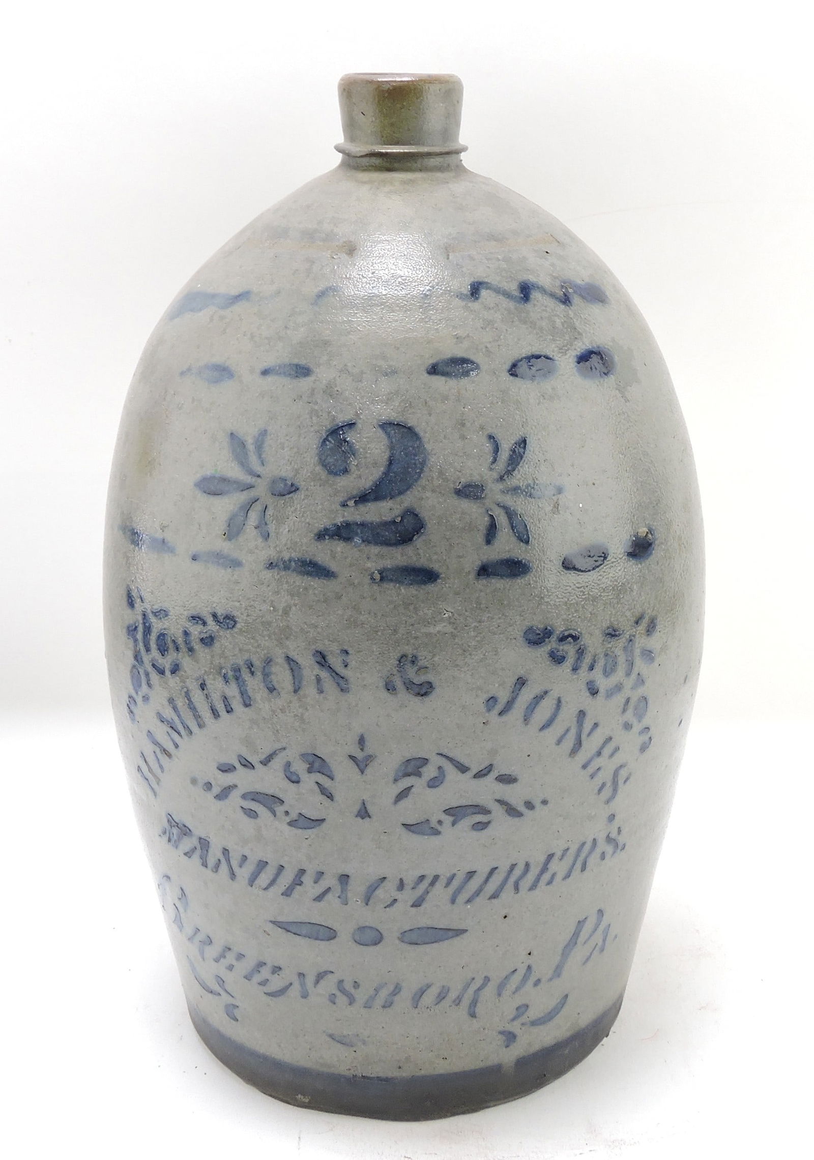 Salt glaze stoneware 2 gallon jug, (1 of 5)