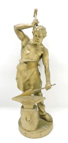 Spelter figure of a blacksmith with