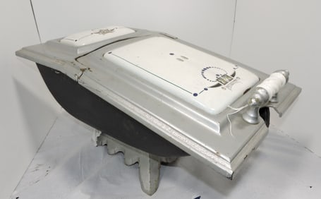 Coal hod with porcelain top,