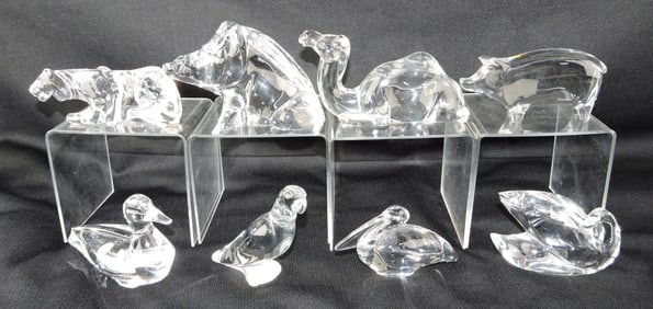 Baccarat crystal lot of 8 animals,