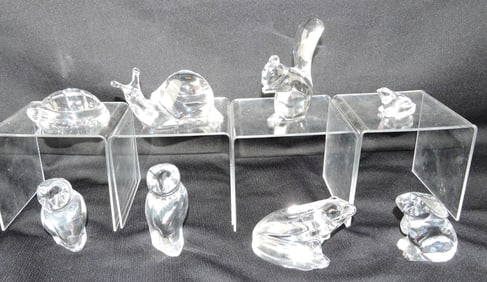 Baccarat crystal lot of 8 animals,