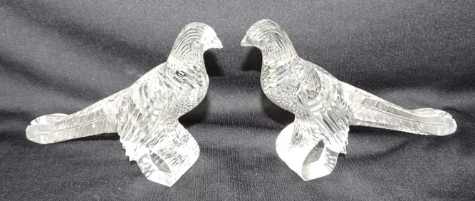 Steuben crystal pair of pheasants,