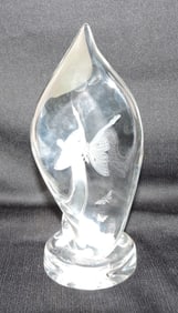 Steuben crystal spiral sculpture with