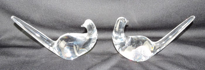 Steuben crystal sculpture of a pair of