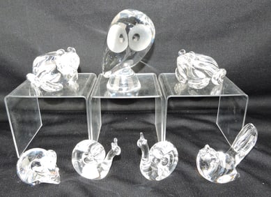 Steuben crystal sculpture lot of 7: