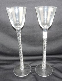 Steuben crystal pair of chalice/goblets