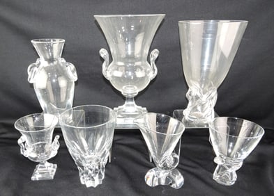 Steuben crystal lot of 7 vases,