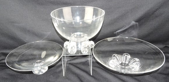 Steuben crystal lot of 3 bowls,