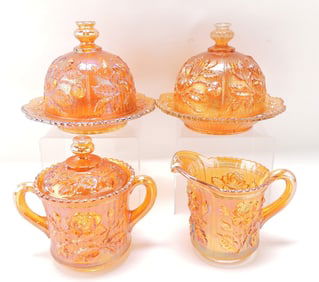 Imperial marigold carnival glass rose
