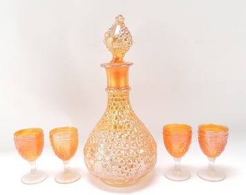Marigold carnival glass grape pattern
