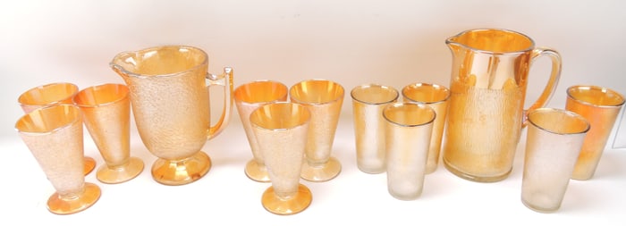 Marigold carnival glass lot of 2