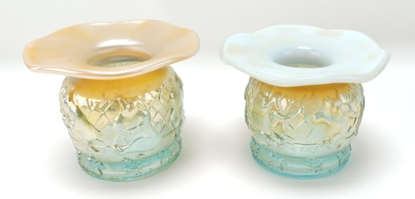 Aqua opalescent lot of 2 polar bear