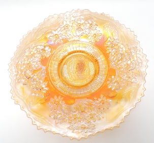 Fenton marigold carnival glass plate,