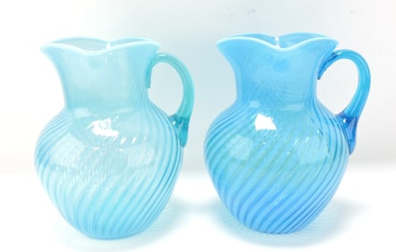 Blue opalescent swirl lot of 2 -