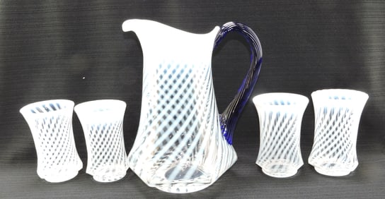 Fenton opalescent swirl 5 pc water